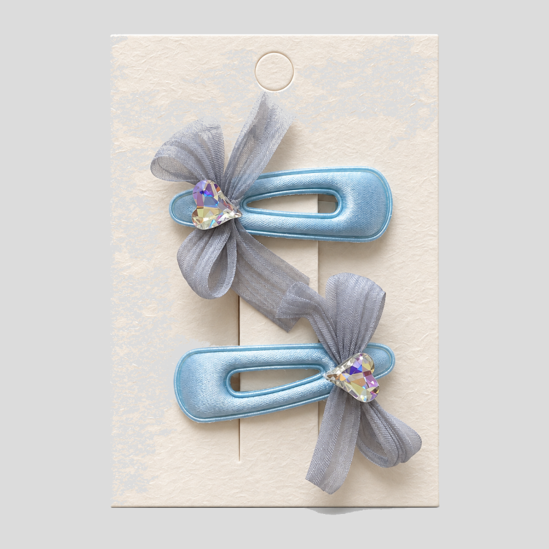 Bow Rhinestone BB Hair Clips