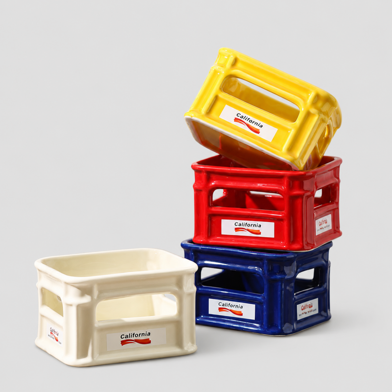 Creative Ceramic Crate‑Shaped - Shopdayla Wholesale - #3778