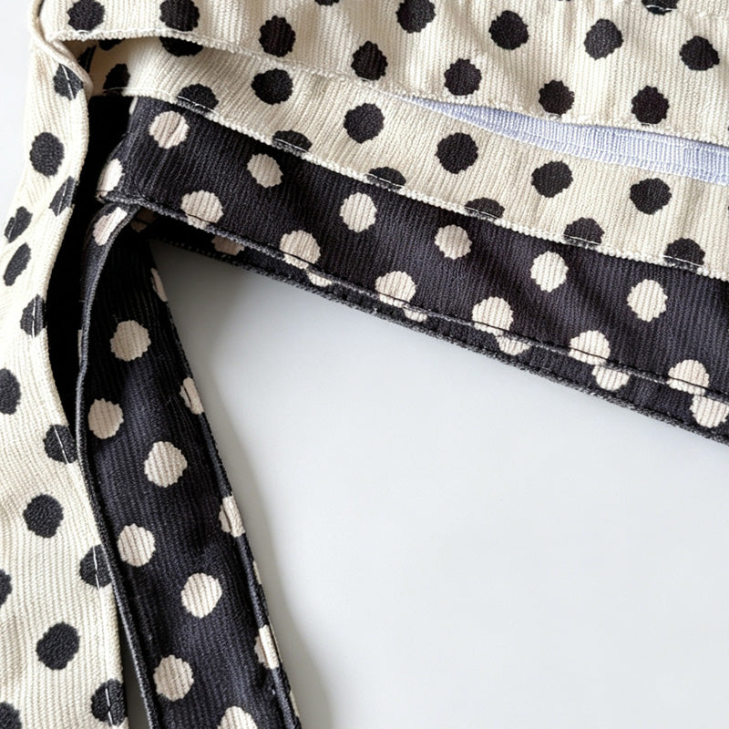 Polka‑Dot Open‑Top Shoulder Bag