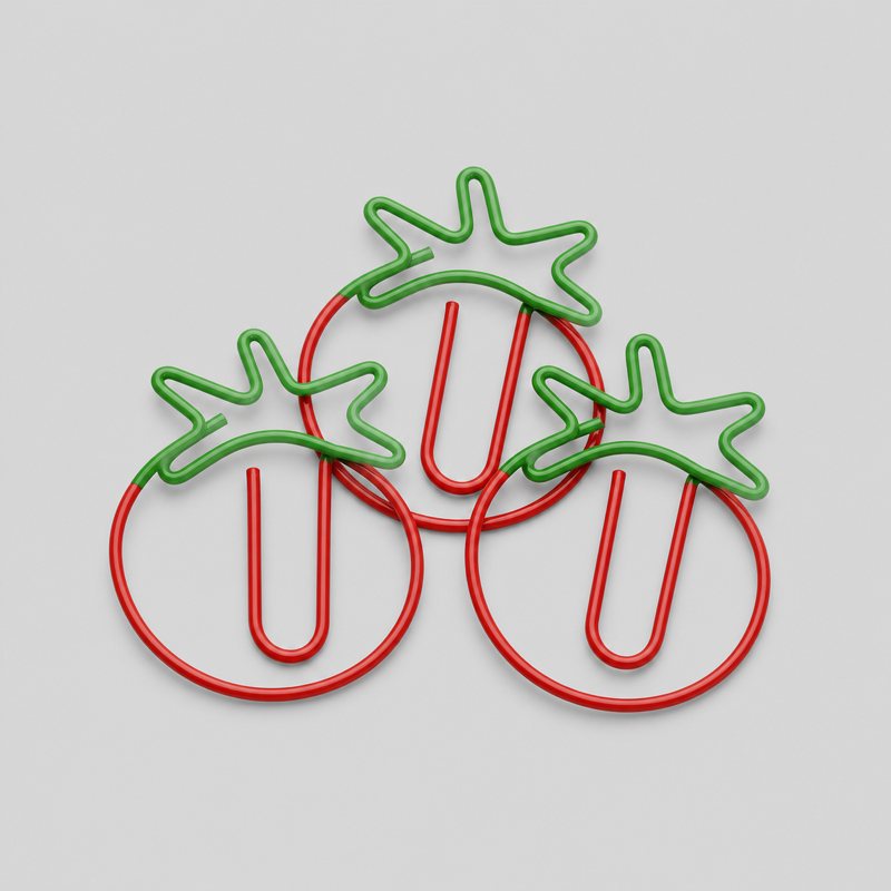 10 PCS Minimalist Tomato Shape Decorative Metal Paper Clips