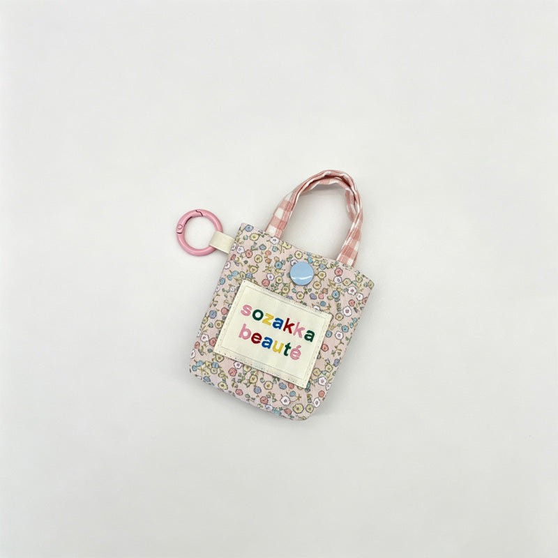 Floral Fabric Snap Storage Pouch