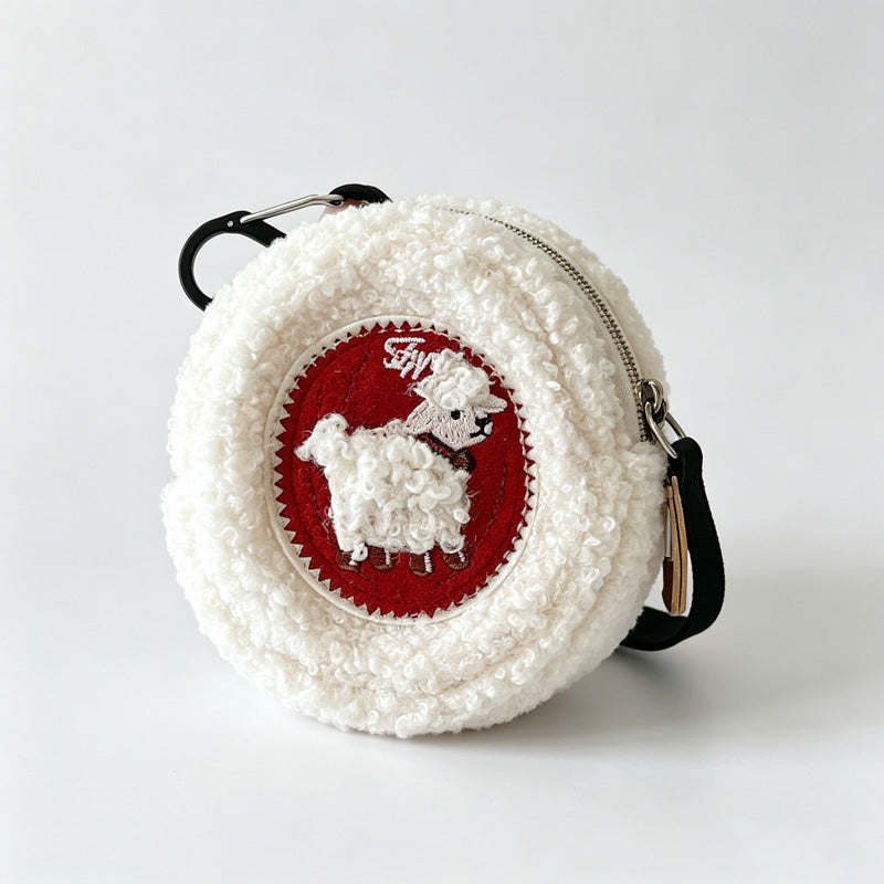 Plush Sheep Print Coin Purse Pouch