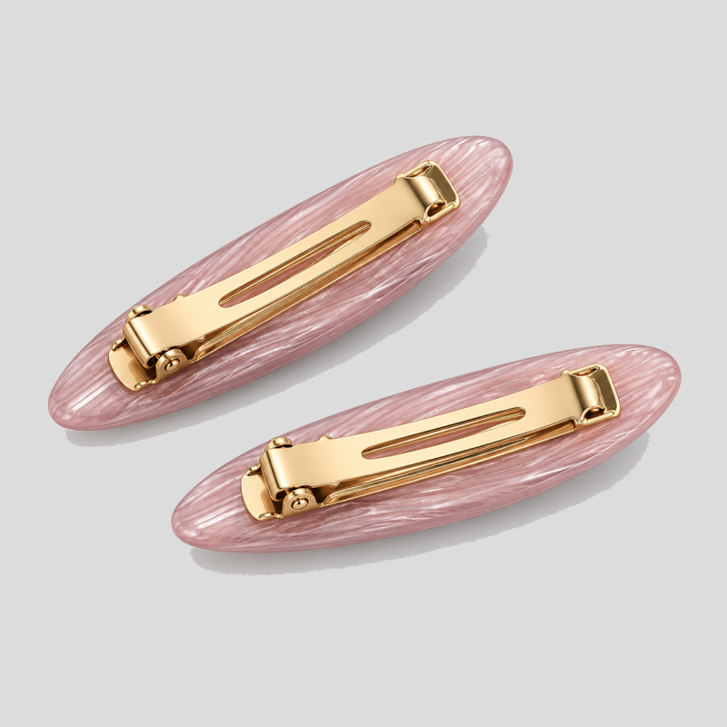 Rhinestone Pearl Oval Hair Clips