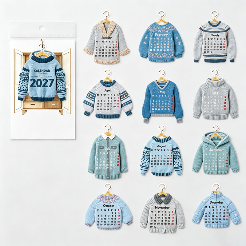 Sweater Calendar Memo Set