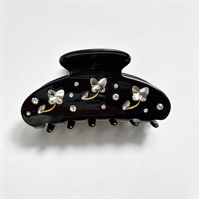 Flower Rhinestone Large Hair Claw