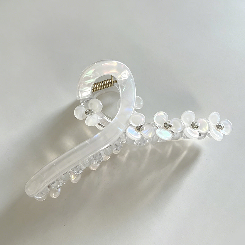 Petal Rhinestone Claw Clip
