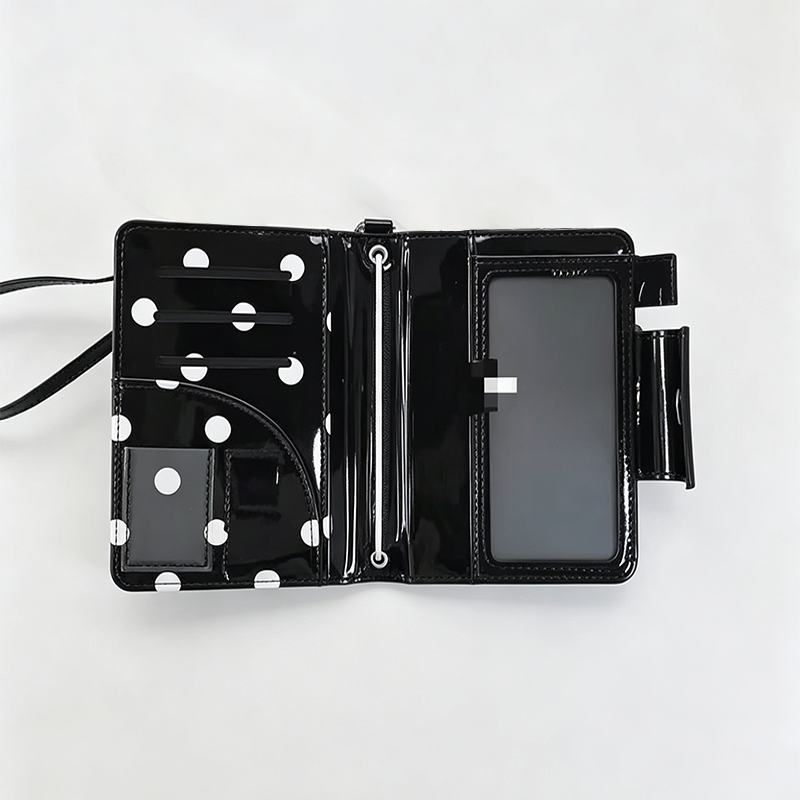 Polka‑Dot PU Passport Holder