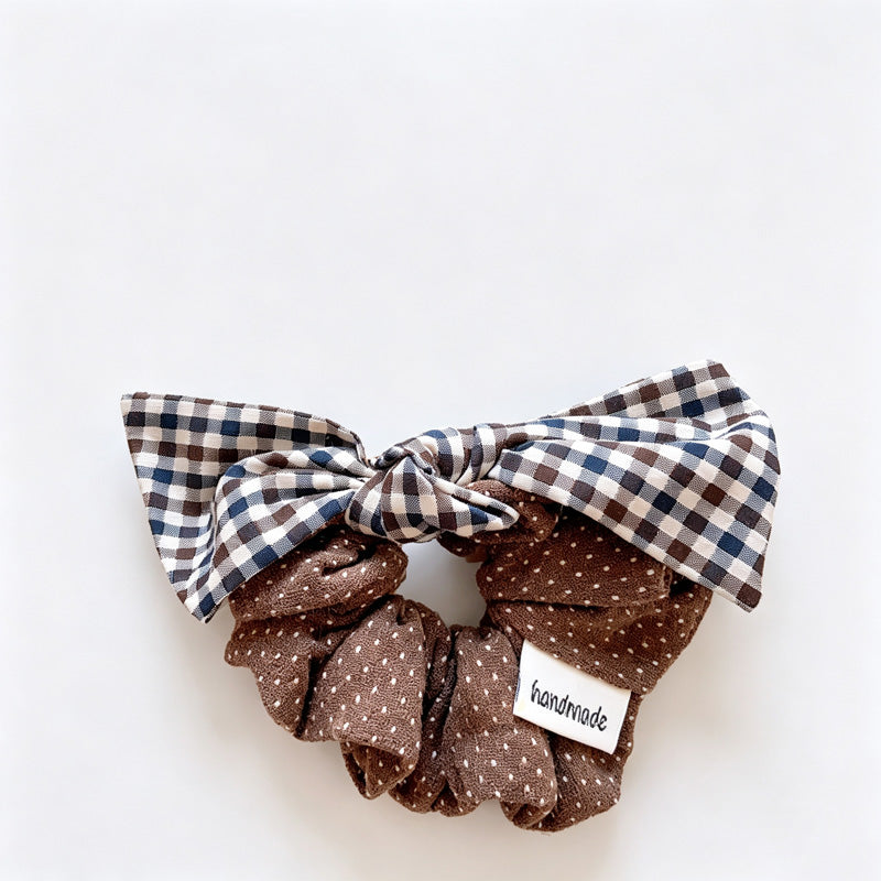 Green Plaid Bow Scrunchie