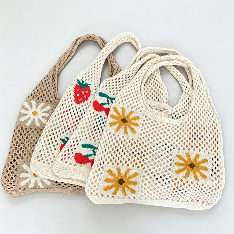 Fruit Patch Crochet Tote Bag