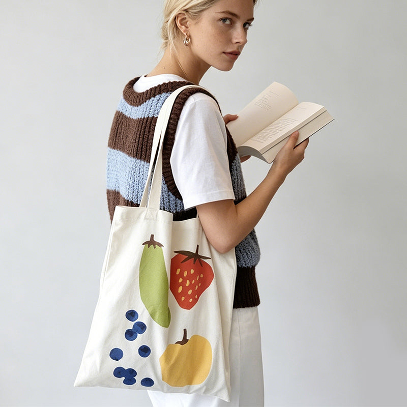 Fruit & Veggies Canvas Tote Bag