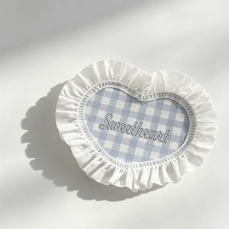 Heart Gingham Lace Table Coaster