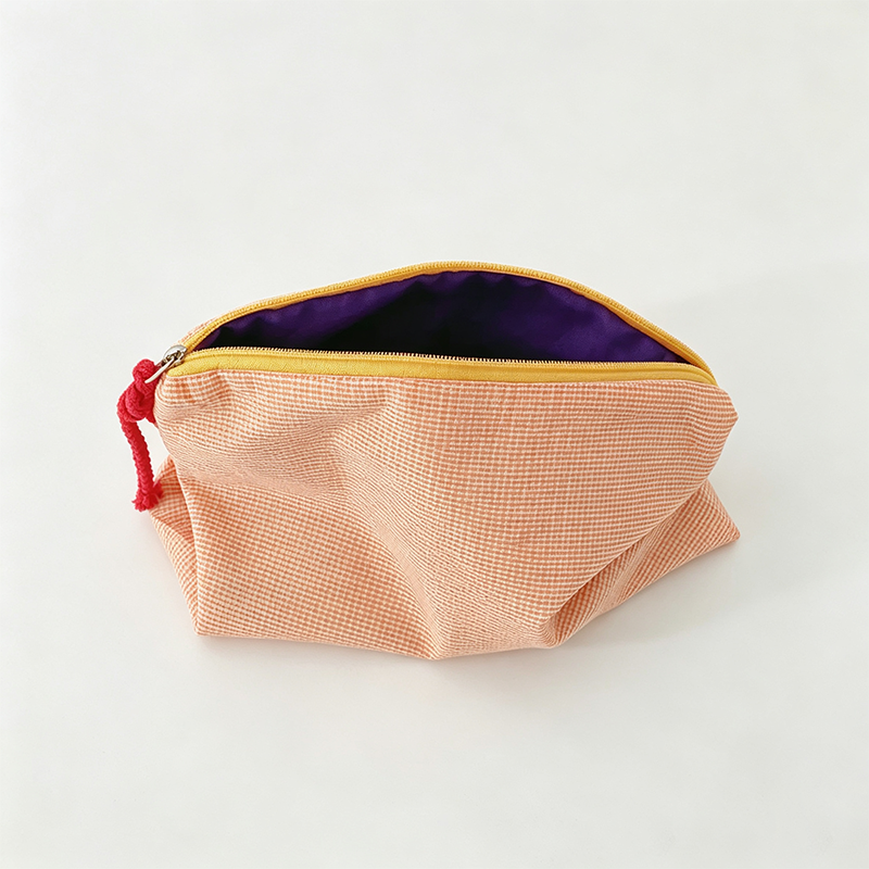 Color Contrast Plaid Makeup Bag