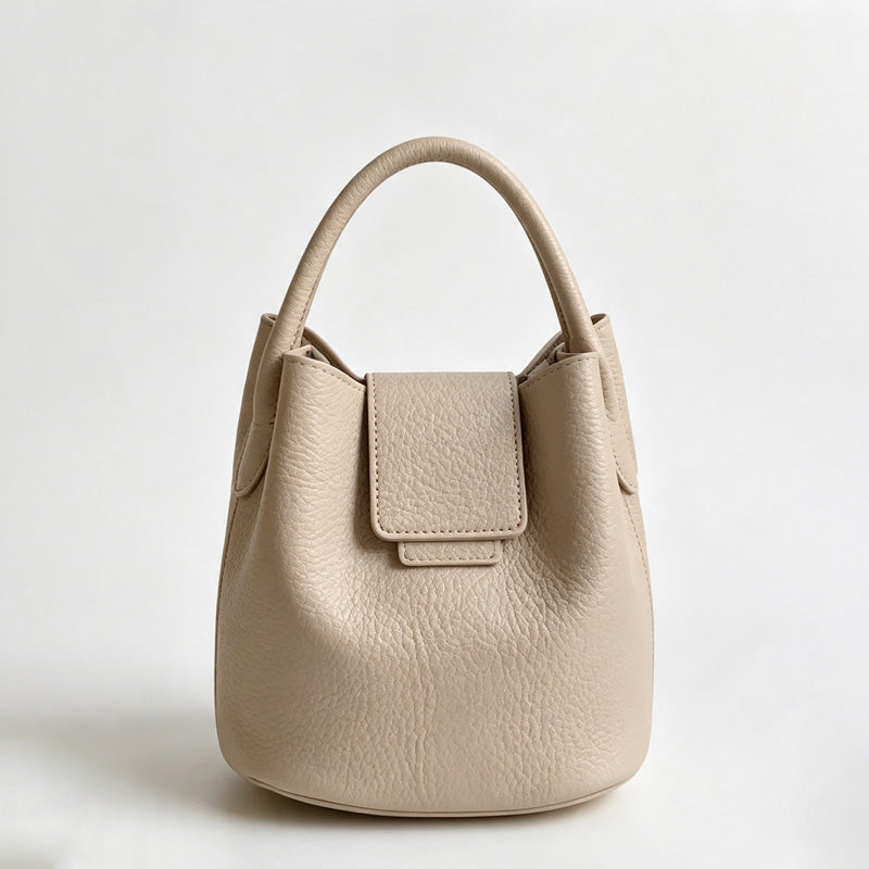 Flip Cover Handle Bucket Bag