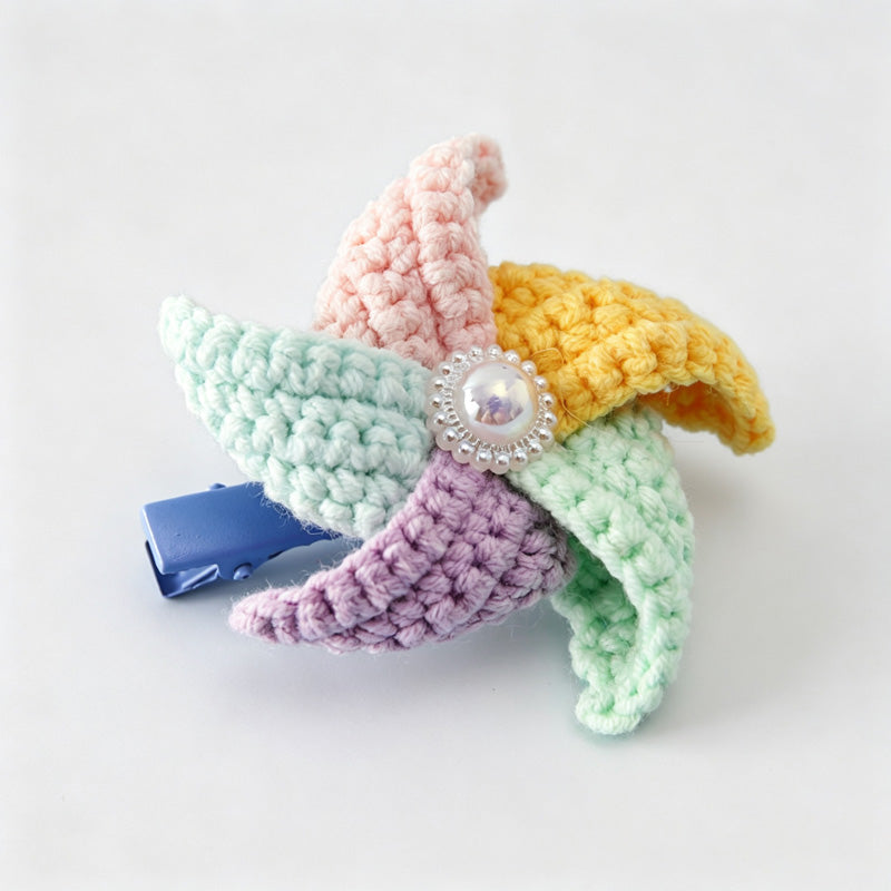 Pinwheel Crochet Hair Clip