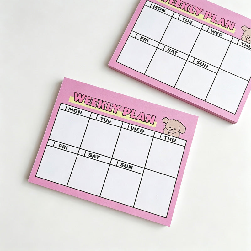 Weekly Plan Non‑Sticky Notes