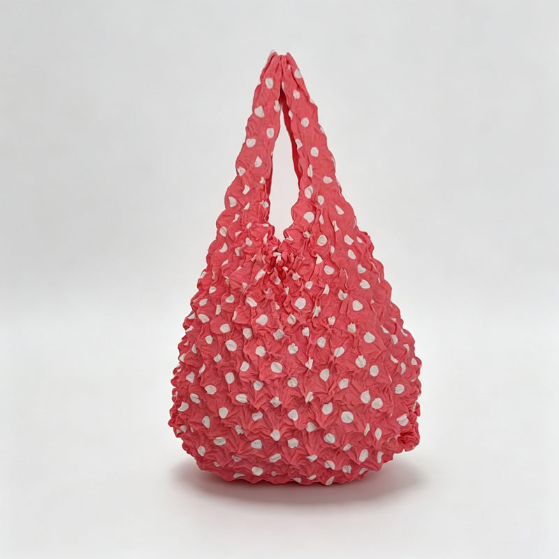 Polka‑Dot Foldable Shopping Pouch