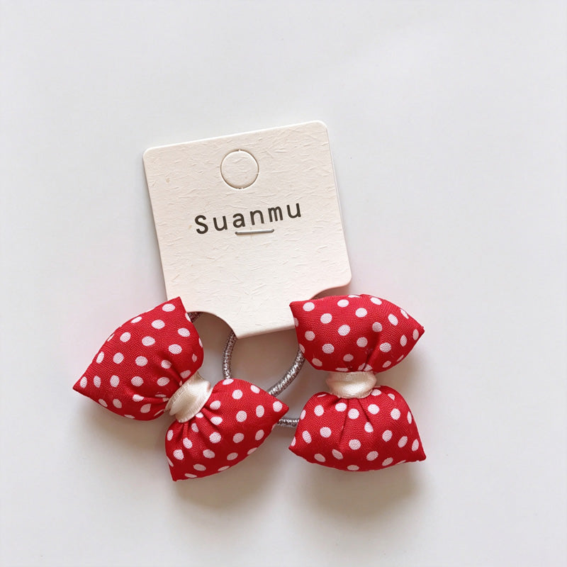Red Polka Dot Heart Hair Clips