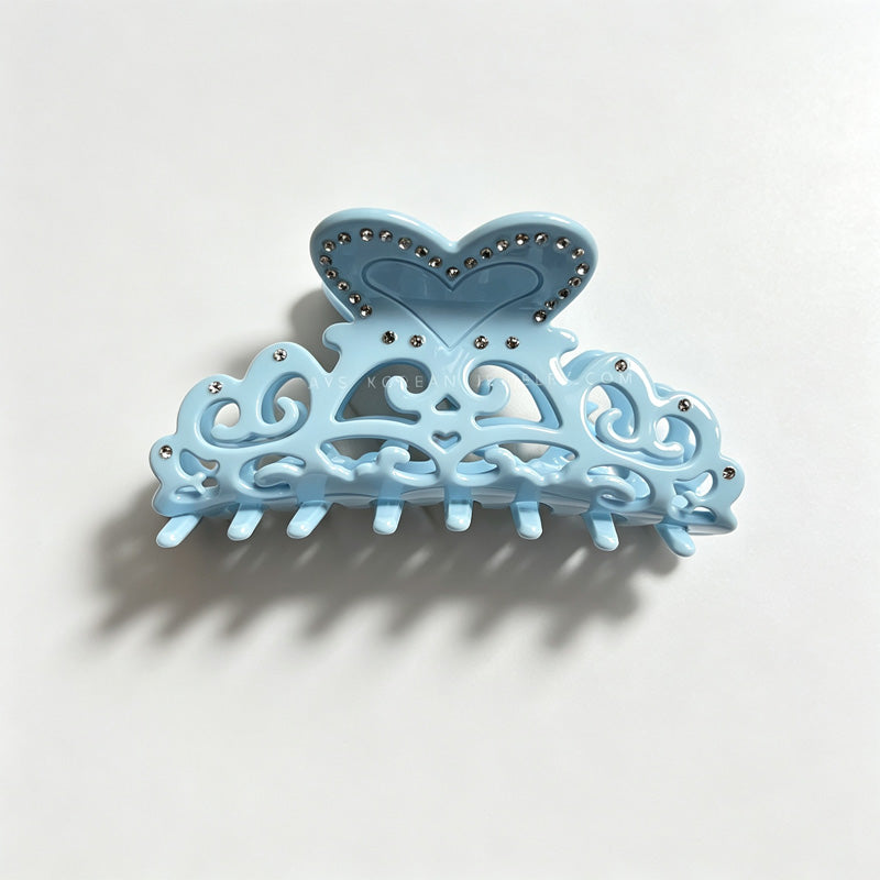 Hollow Heart Rhinestone Hair Claw