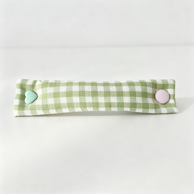 Grid Print Decor Snap Closure Data Cable Organizer