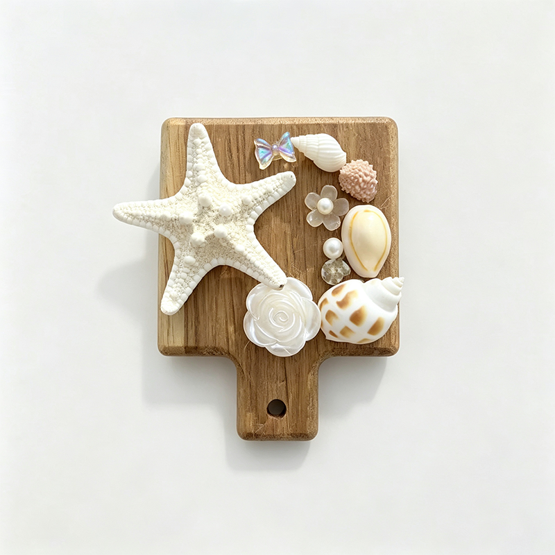 Wooden Shell Starfish Fridge Magnet Bottle Opener