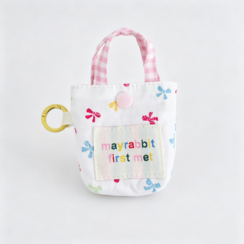Floral Print Mini Pouch Keychain