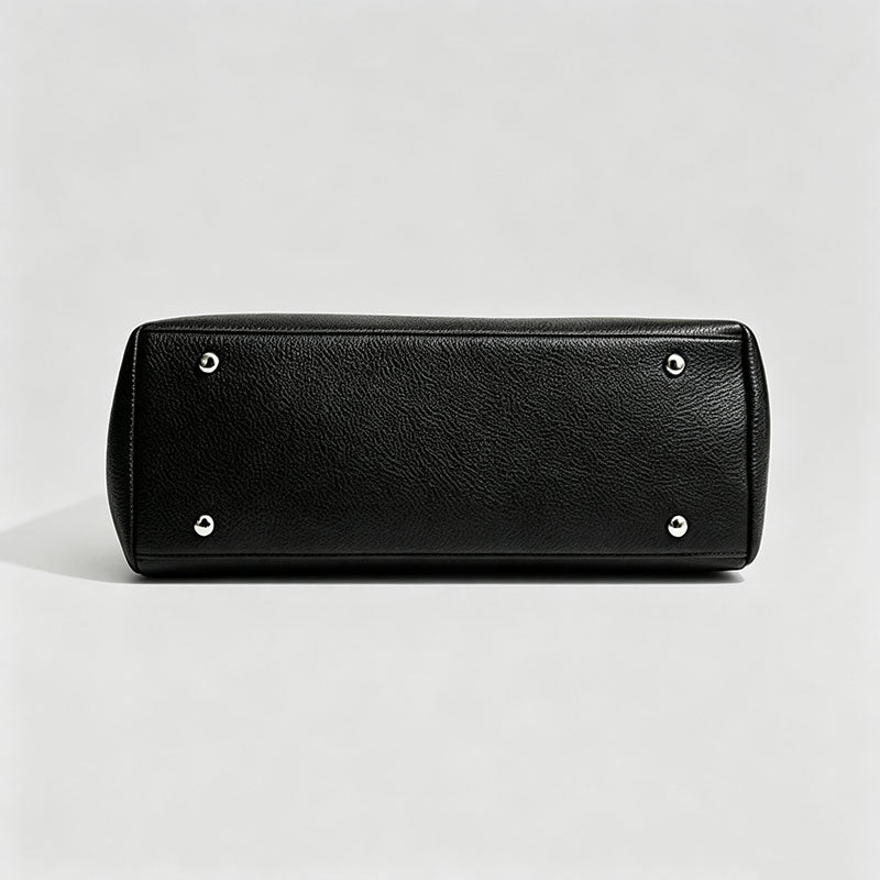 Litchi Grain Lock Clasp Shoulder Bag