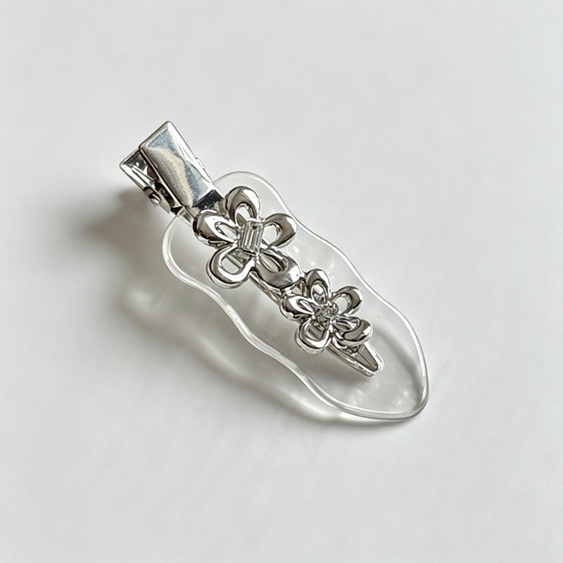 Metal Flower Alligator Hair Barrette
