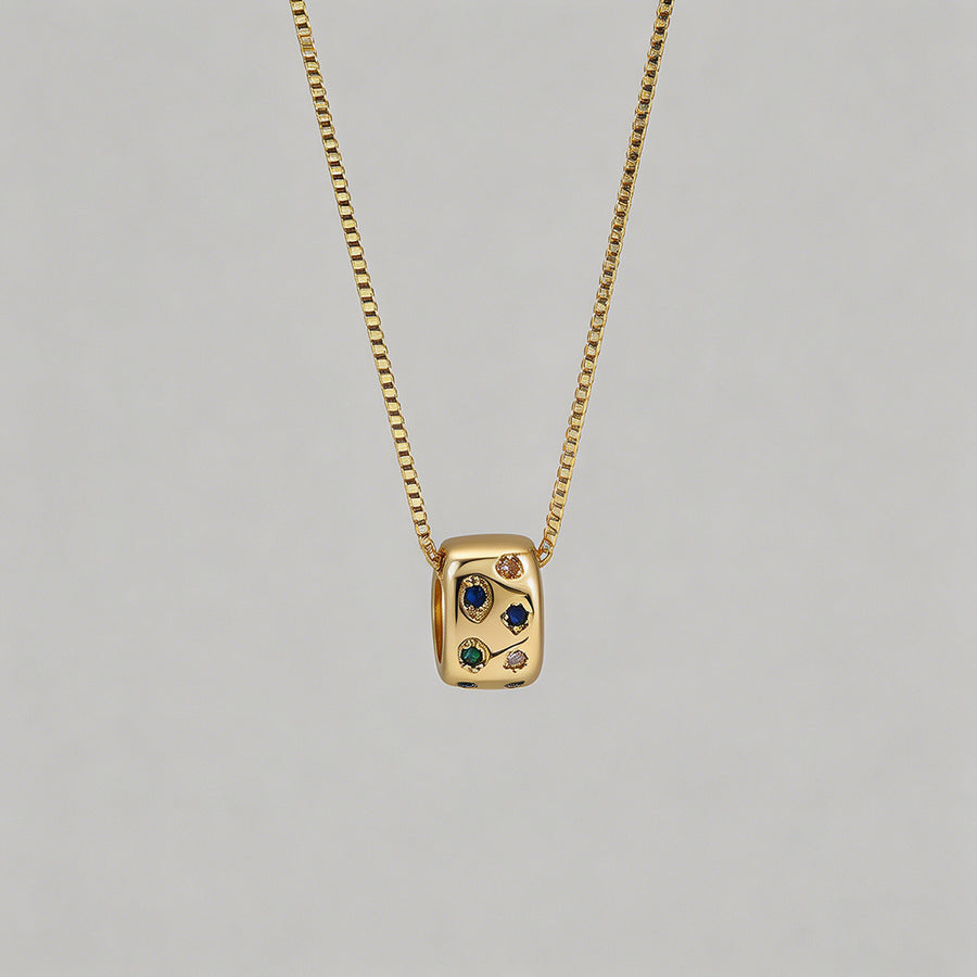 Multicolor CZ Barrel Pendant N - Shopdayla Wholesale - #1986