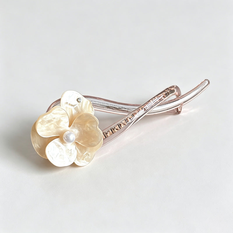 Acrylic Camellia Twist Hair Clip