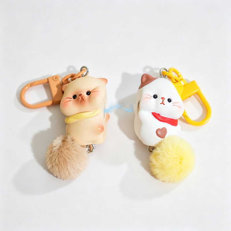 Resin Magnetic Cat Pair Keychain Set