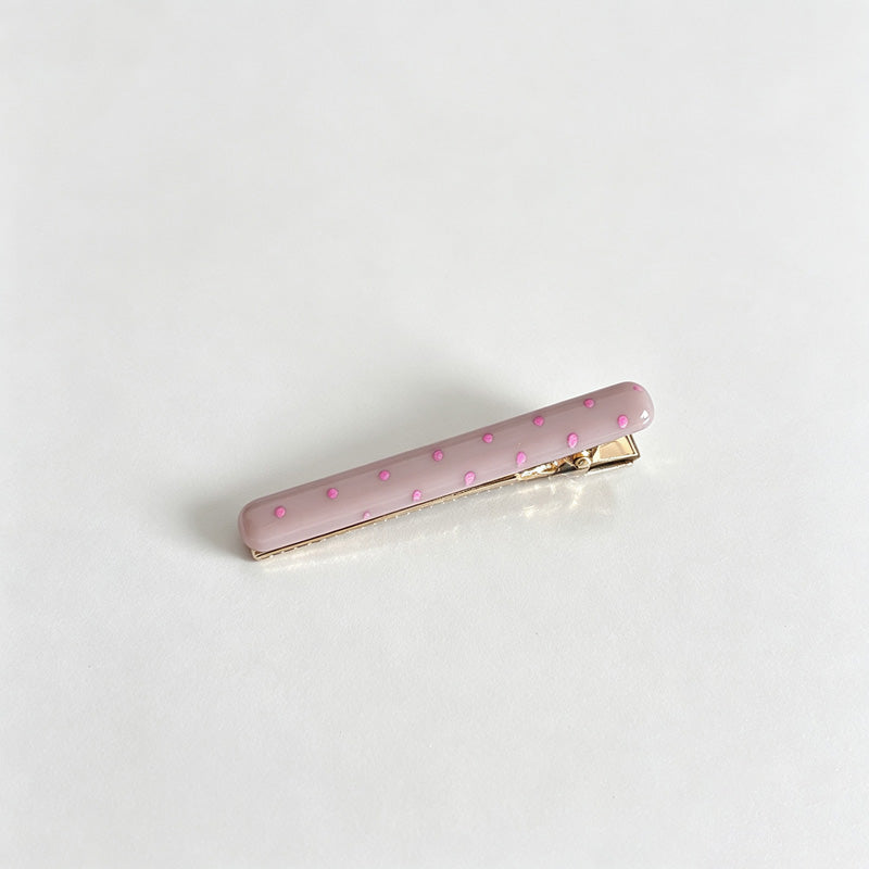 Polka Dot Alligator Hair Barrette