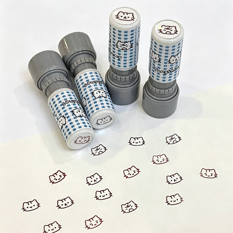 ini Cat Self‑Inking Round Stamp