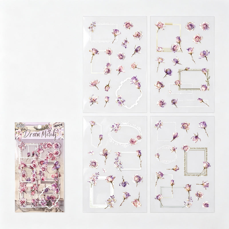 PET Floral Frame Stickers