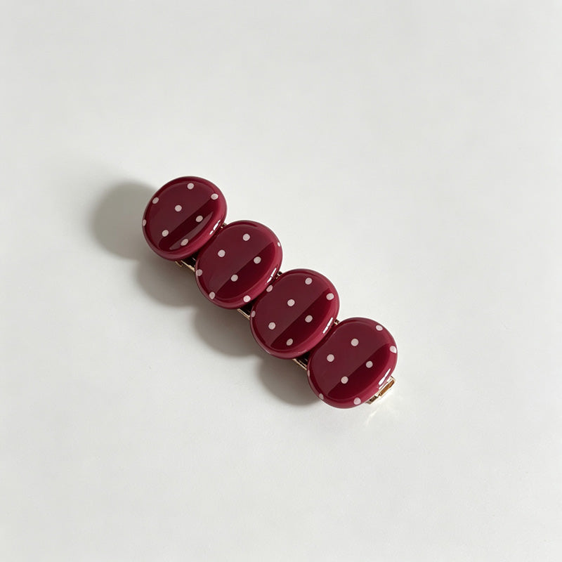 Polka‑Dot Acetate Hair Barrettes