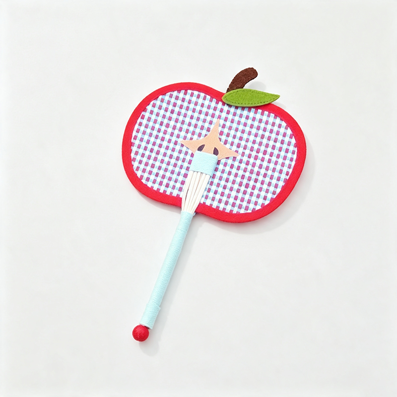 Tomato Shape Woven Straw Hand Fan
