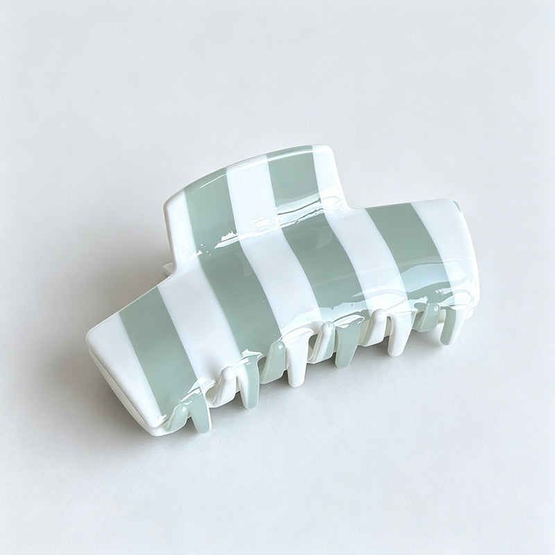 Striped Acetate Hair Claw Clip