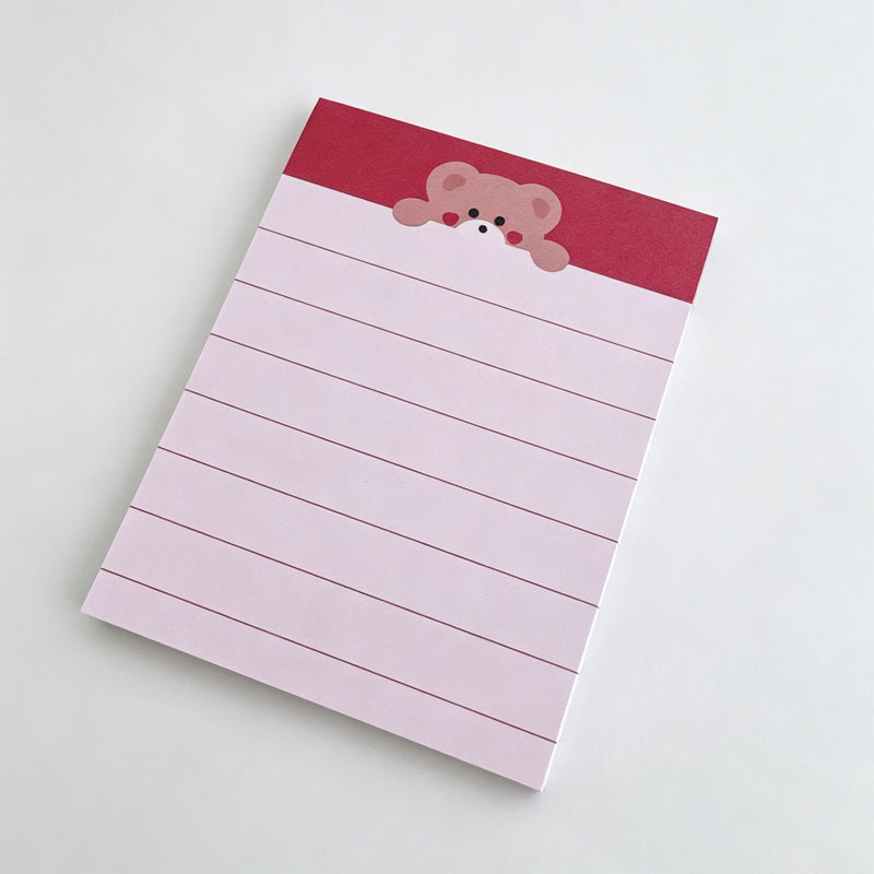 Bear & Cherry Print Non‑Sticky Notes