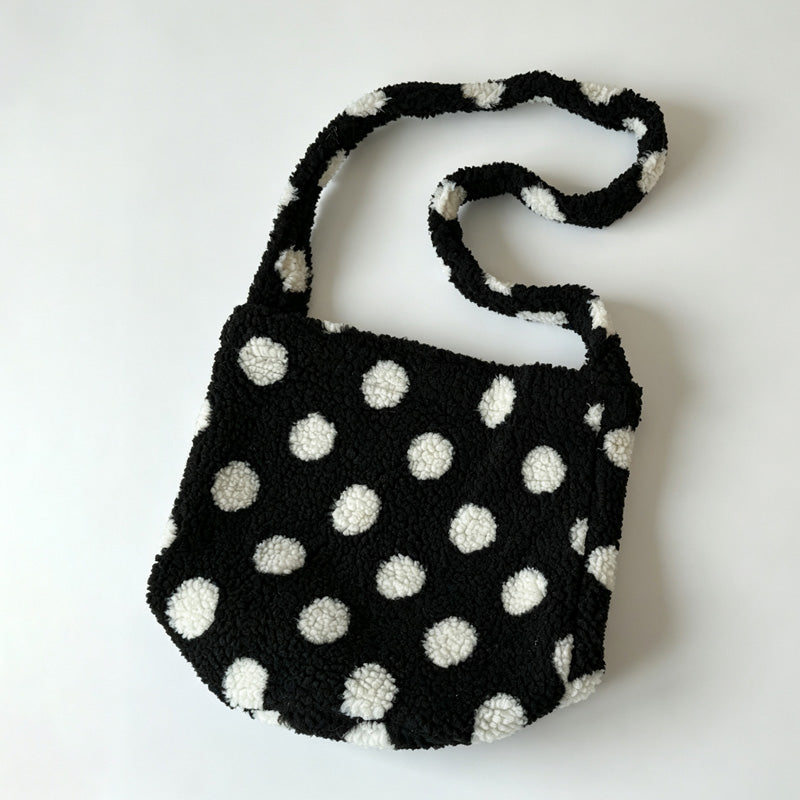 Pattern Fleece Crossbody Shoulder Bag
