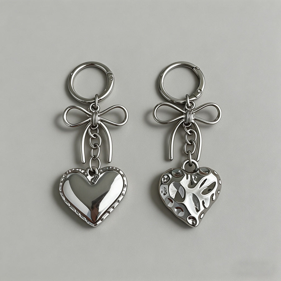 Silver Bow Heart Pendant Bag C - Shopdayla Wholesale - #6354