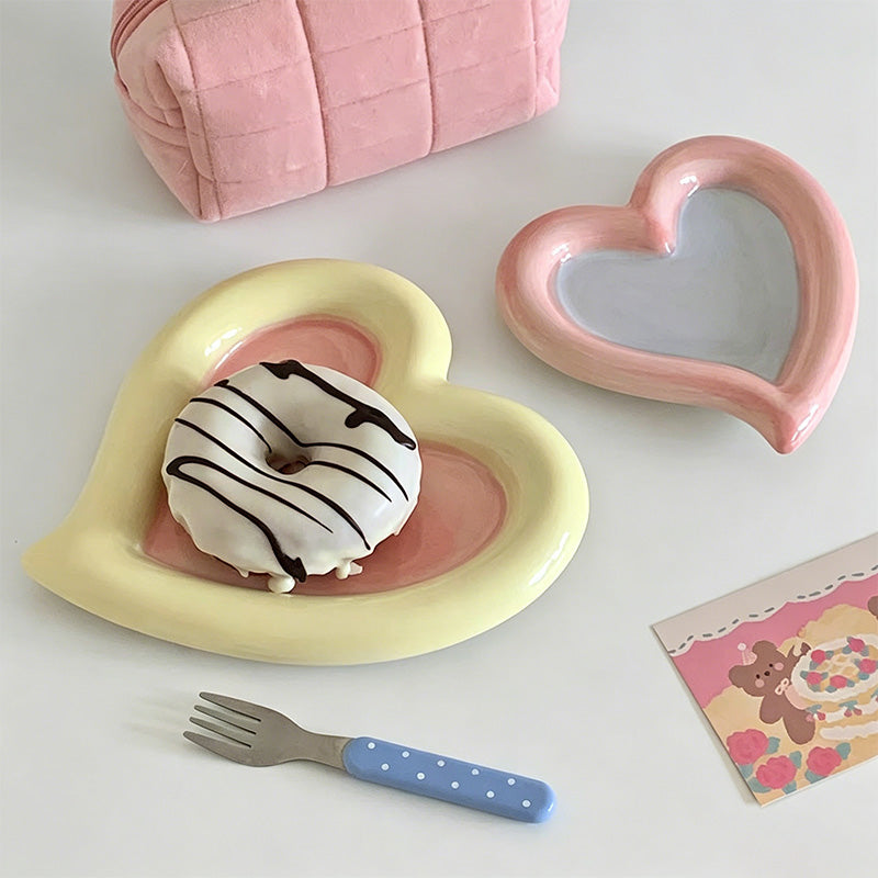 Heart Ceramic Dessert Plate - Shopdayla Wholesale - #3410