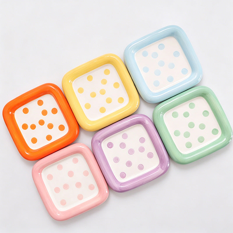 Square Ceramic Polka Dot Desse - Shopdayla Wholesale - #0482