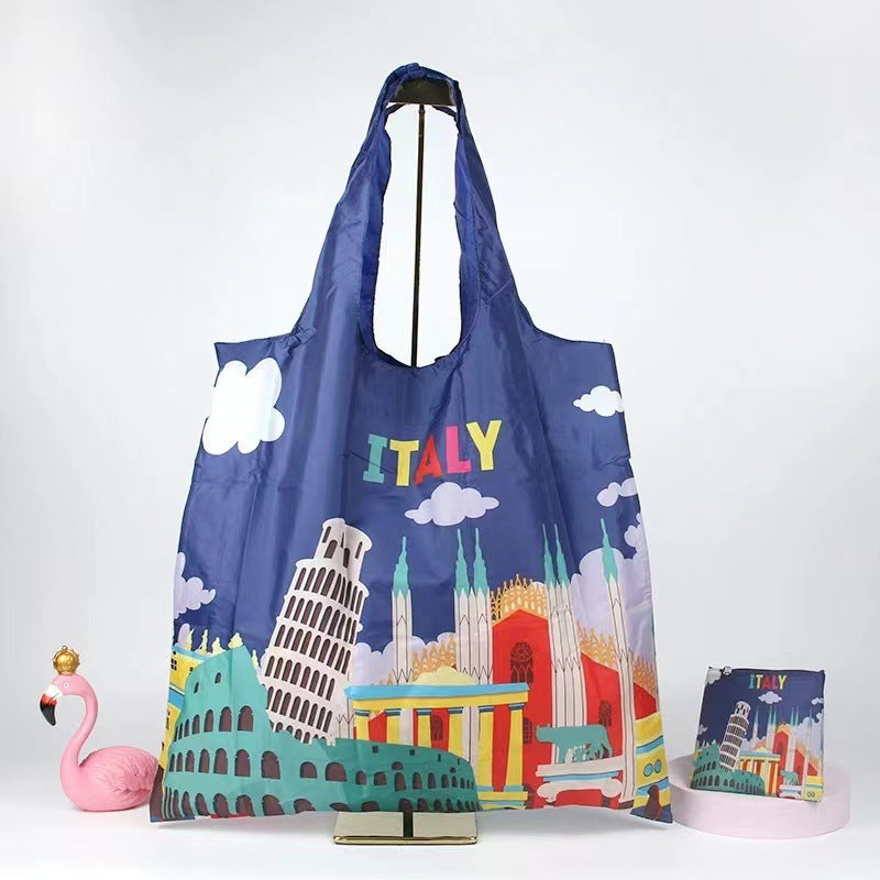 Foldable City Landmark Shopping Tote Bag