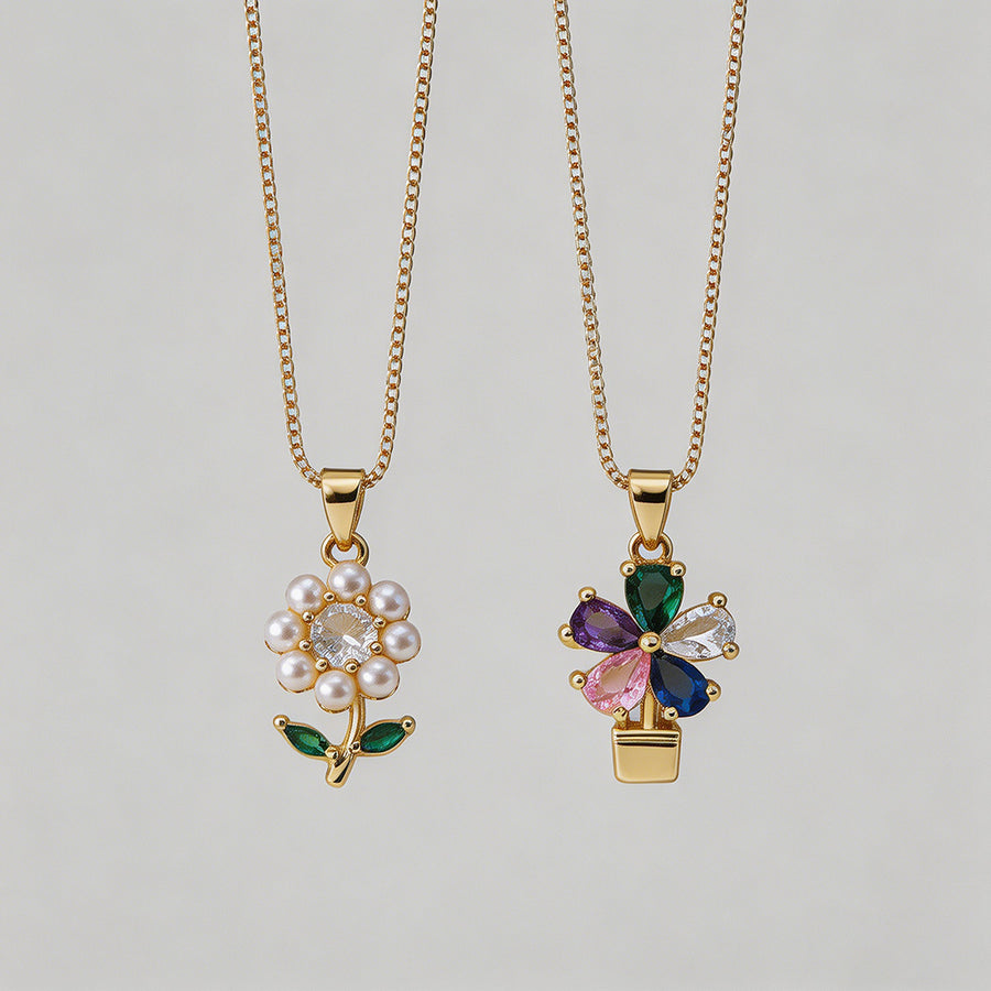 Flower Pendant Necklace - Shopdayla Wholesale - #1170