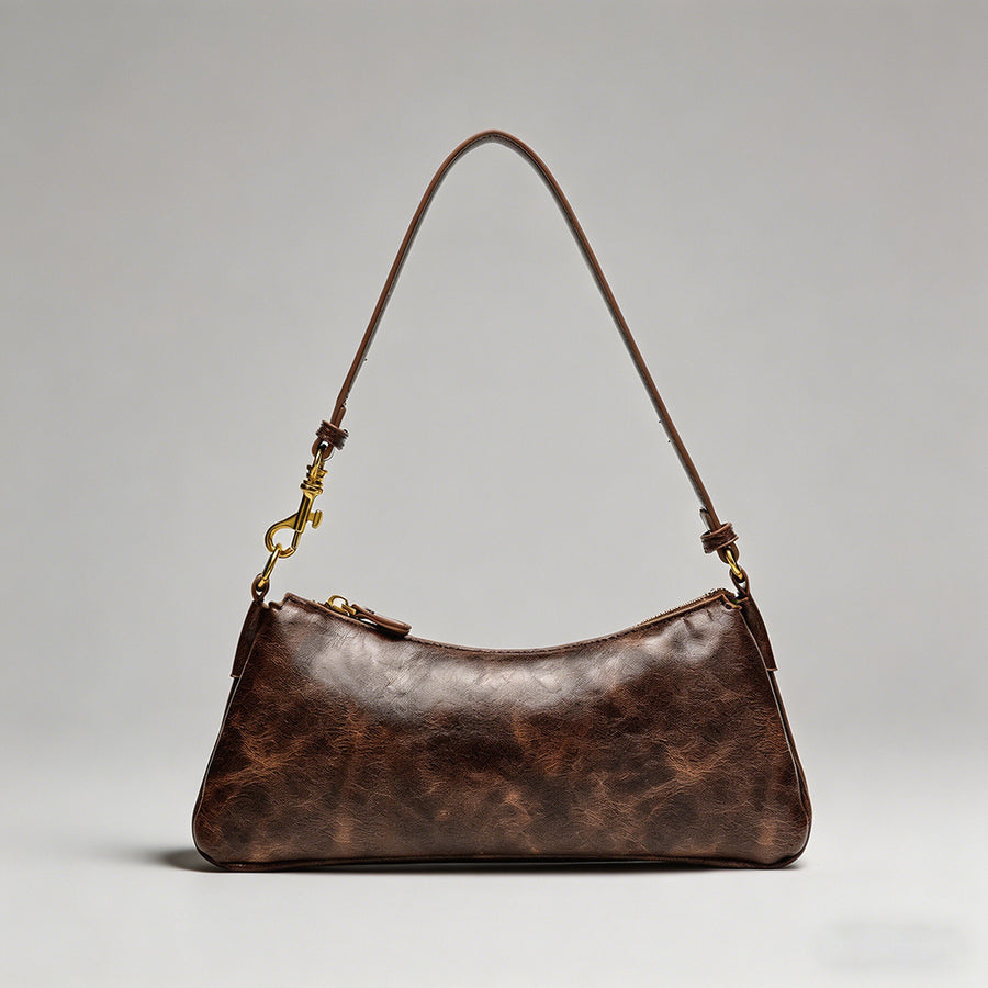 Vintage Oil-Wax Leather Baguet - Shopdayla Wholesale - #5138