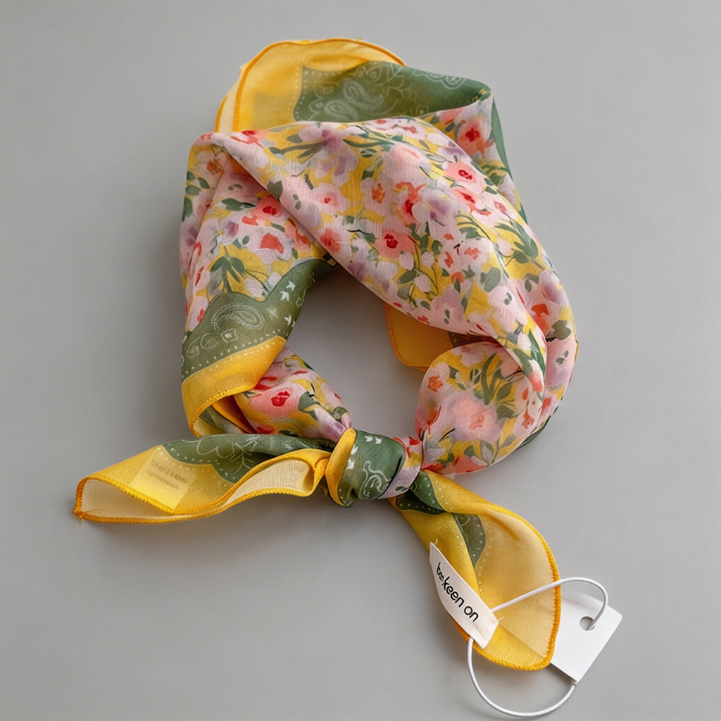 Vintage Soft Yellow Floral Pri - Shopdayla Wholesale - #8178