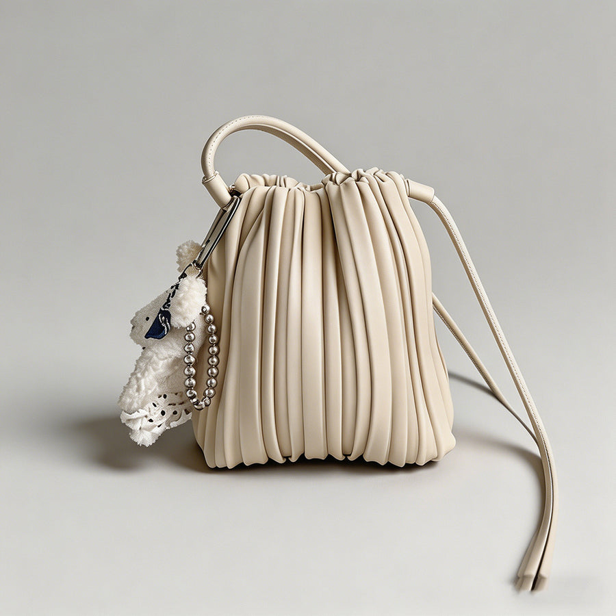 Pleated Faux Leather Crossbody - Shopdayla Wholesale - #1922