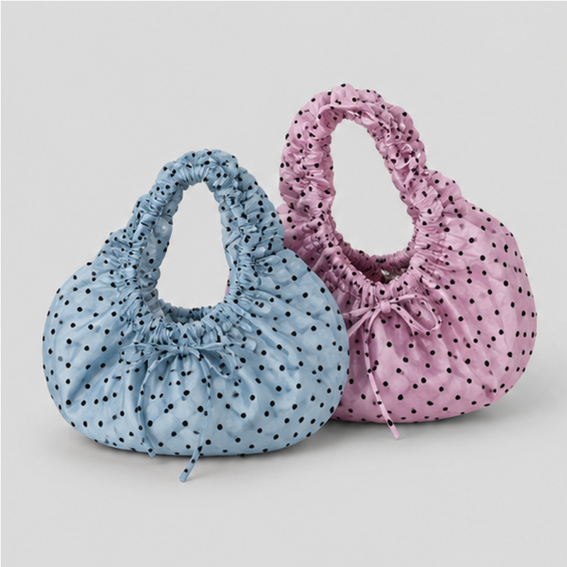 Sheer Polka Dot Handle Bag