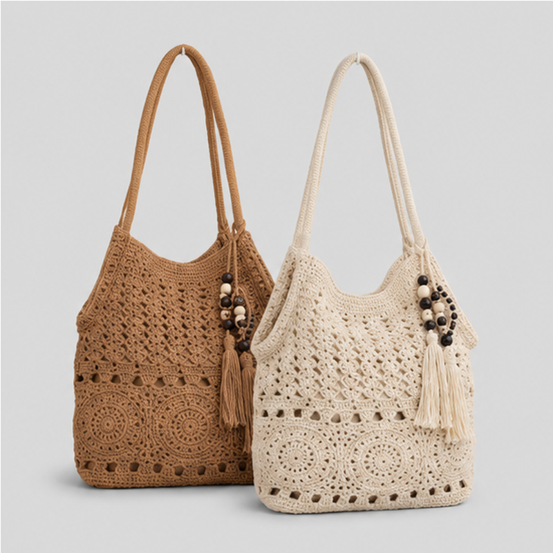 Charm Crochet Shoulder Tote