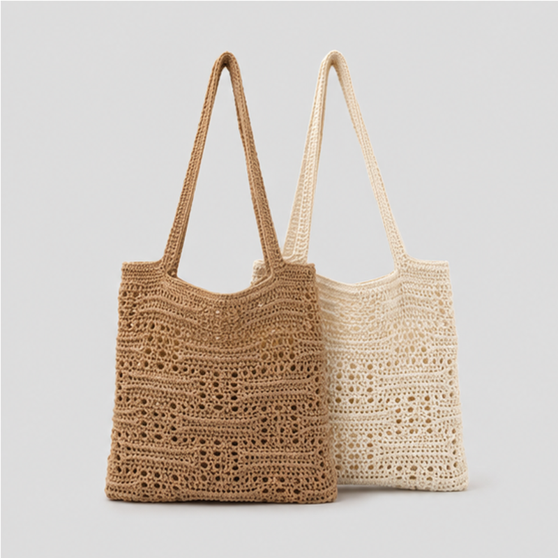 Openwork Square Tote Bag