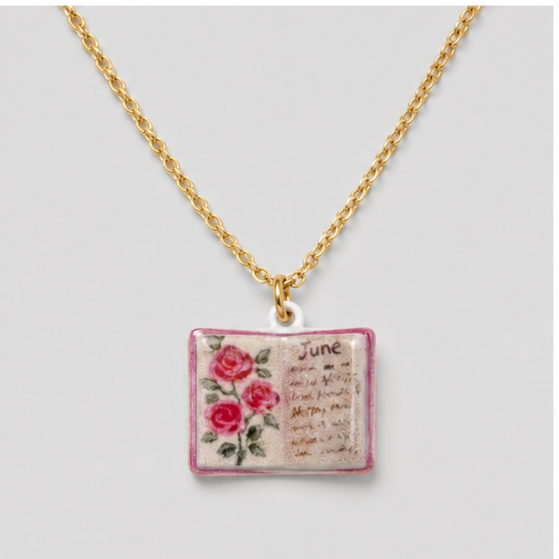 Book Pendant Necklace